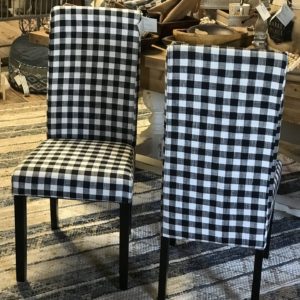Black and White Buffalo Check Side Chair