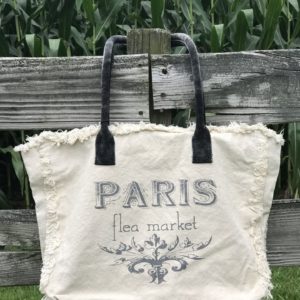 Paris Flea Market Natural Color Vintage Addiction Tote
