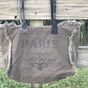 Paris Flea Market Olive Vintage Addiction Tote