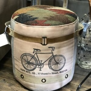 Round Canvas Poof