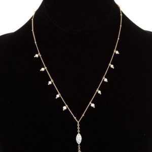 Freshwater Pearl Gold Link Necklace