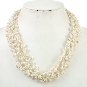 Ivory Bead Cluster Necklace