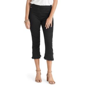 OMG Straight Leg Fringe Black Capri