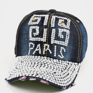 Geo Pattern Paris Rhinestone Cap