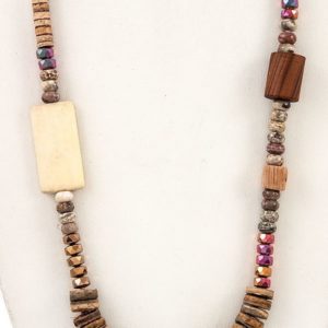 Elongated Bead Cord Necklace