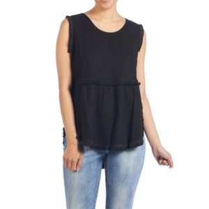 Runaway Linen Black Tank