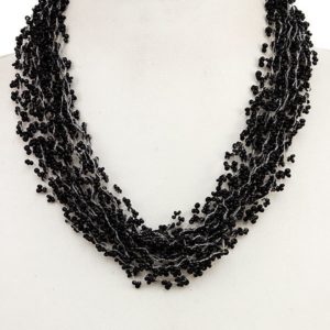 Black Cluster Bead Necklace