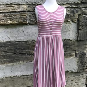 Mauve And White Stripe Dress