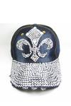Rhinestone Fleur-De-Lis Cap