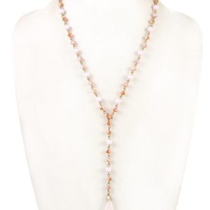 Pink Teardrop Pendant Necklace