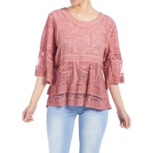 Kayleigh Crochet Dusty Rose Top
