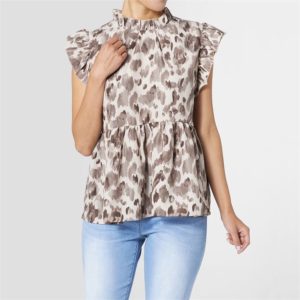 Coco & Carmen Cap Sleeve Ruffle Top