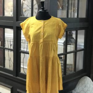 Umgee Goldenrod Round Neck Dress