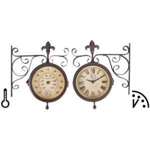 Two Sided Outdoor Clock Thermometer