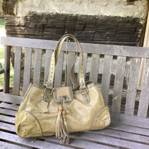 Stone Handbag Silver stud Accents And Tassel