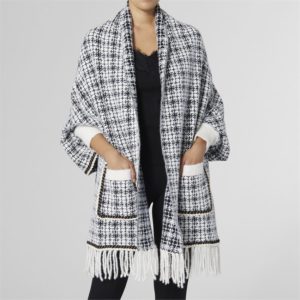 Cream And Black Cardi-Wrap