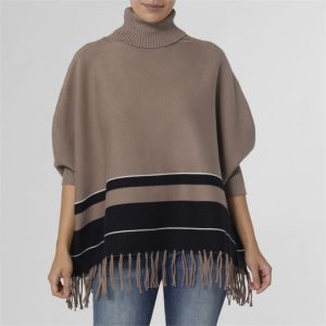 Coco + Carmen Sara Stripe Cowl Neck Poncho